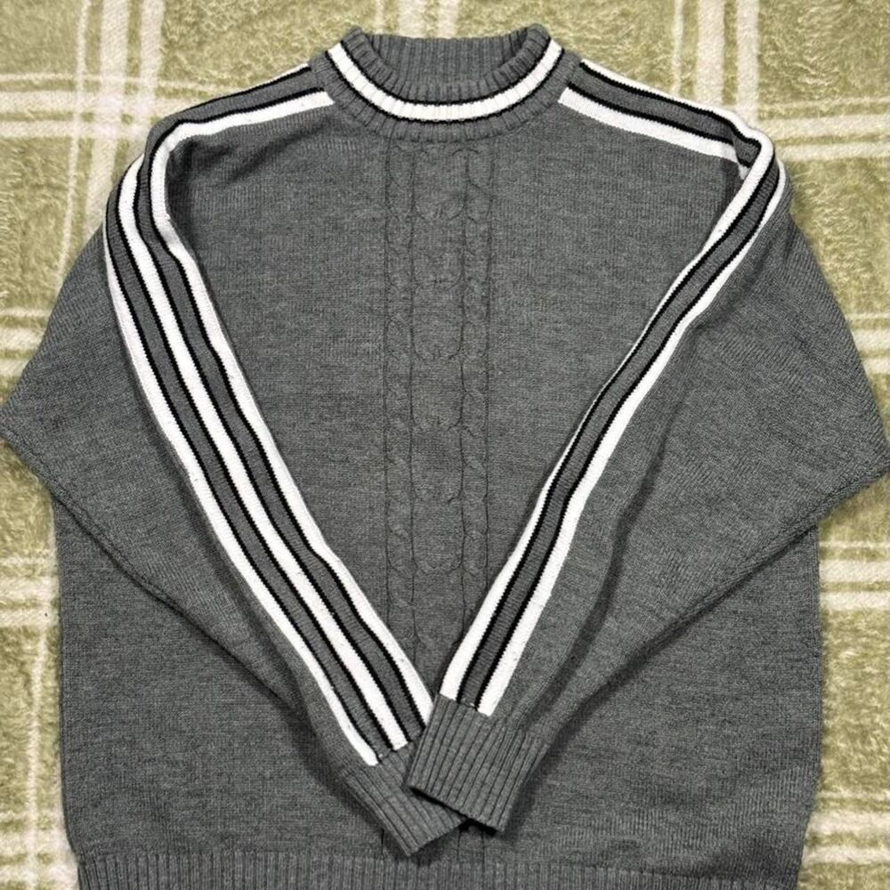 Vintage Jordan Craig Collection Striped Sleeve Cable Knit Sweater - Men's Size X